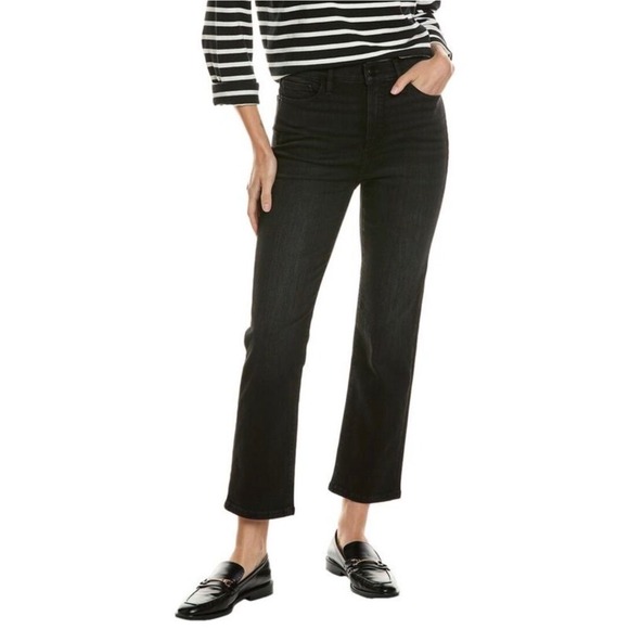 FRAME Denim - FRAME Le High Straight Jeans‎ High Rise 32 Tilt Black Faded Denim